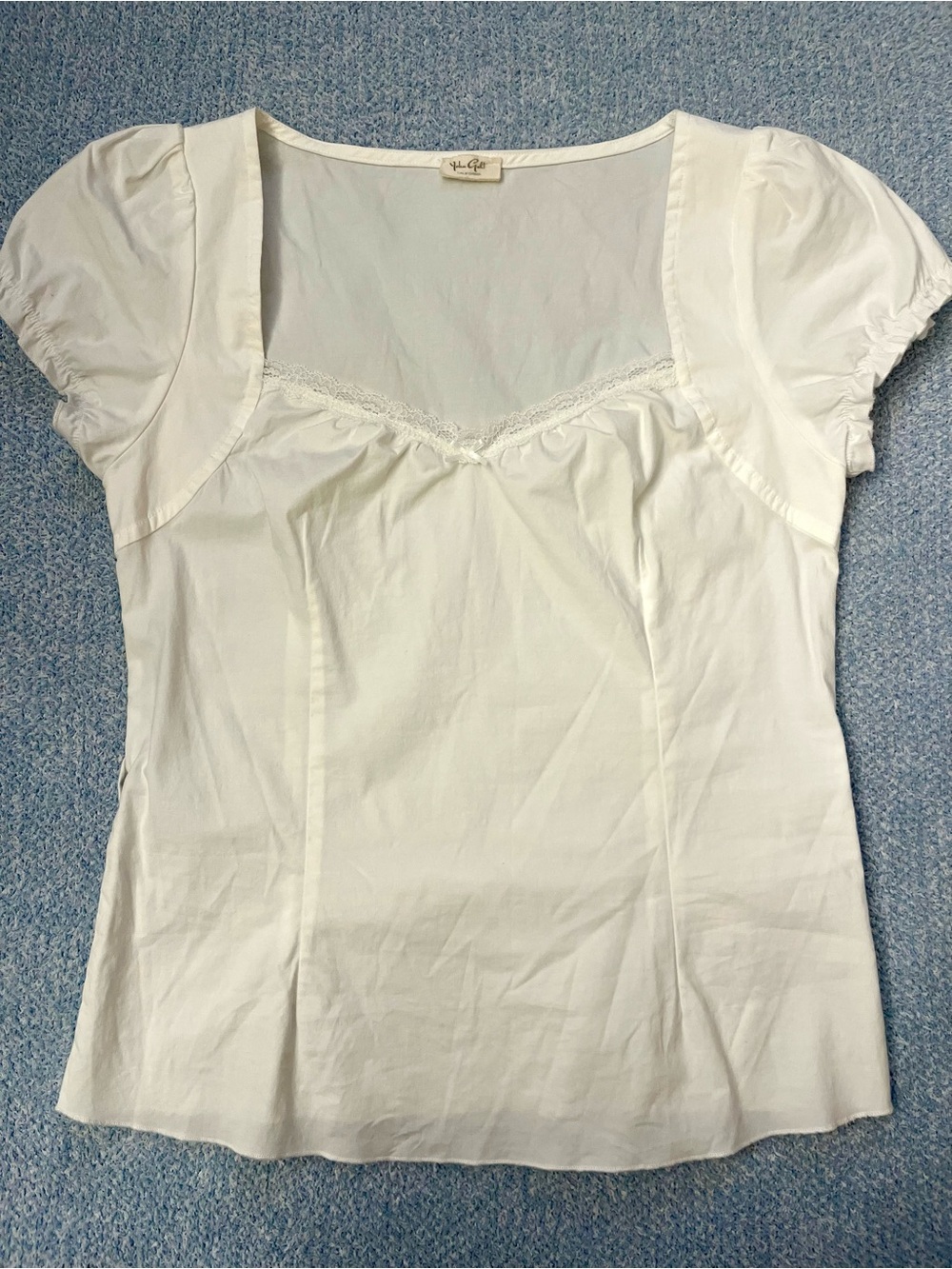 John Galt White Puff Sleeve Top - Picture 7 of 14
